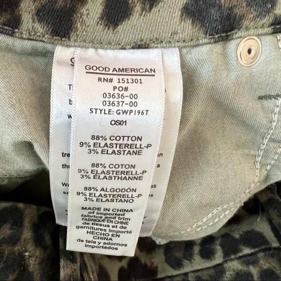 Good American Hi Rise Jegging Skinny Jeans GOOD WAIST Leopard Print Size 4/27 - Picture 10 of 11